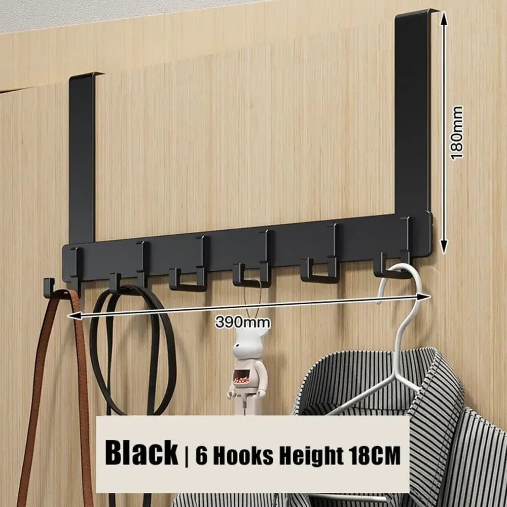 Practical Door Hook Organizer with 6 Aluminum Hooks
