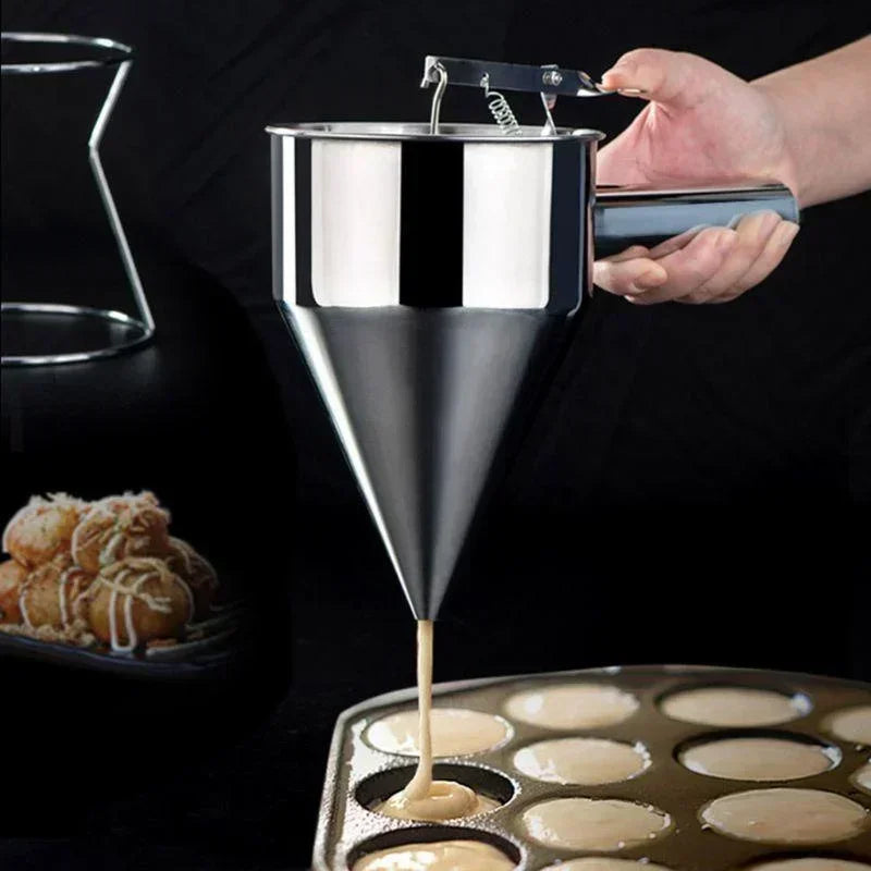 Precise Stainless Steel Batter Dispenser with Stand for Perfect Portions | 600 ml or 1200 ml