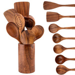 NaturPur – Elegantes Kochgeschirrset aus Holz mit Aufbewahrungskorb