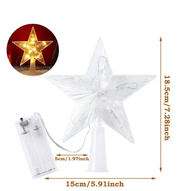 Leuchtender Weihnachtsstern – LED Baumspitze für festliche Dekoration