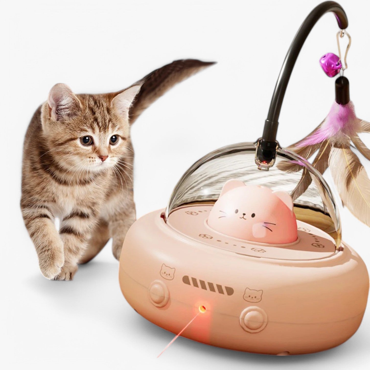 Katzenspielzeug mit Laser und Regenbogenlicht – USB Aufladung