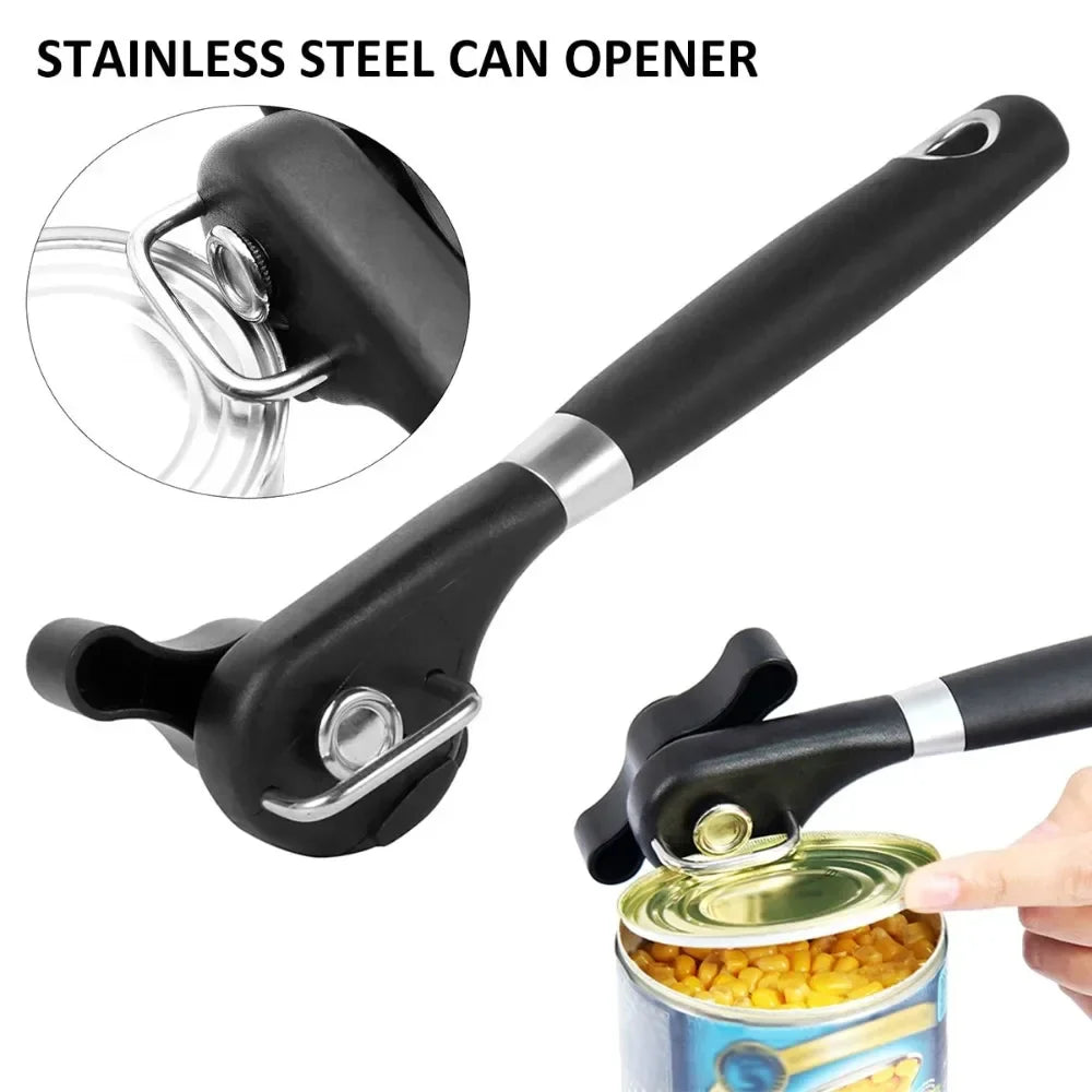 Safe can openers with ergonomic design for kitchen & camping