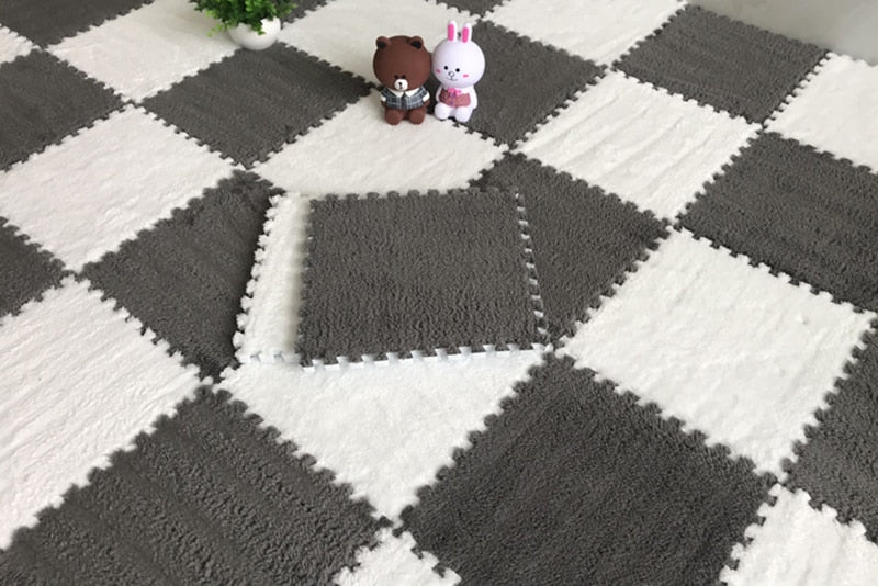 DIY Winter Plüsch Puzzlematte