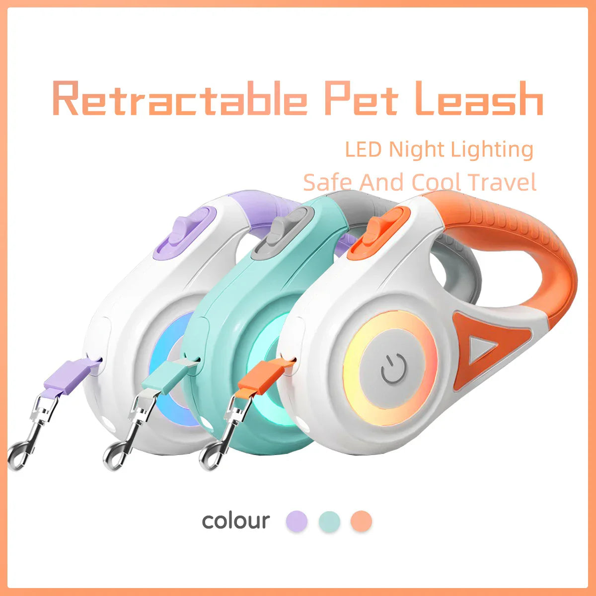 Safety Leash with LED for Dogs and Cats | Flexible & Ergonomic | Ideal for Nighttime