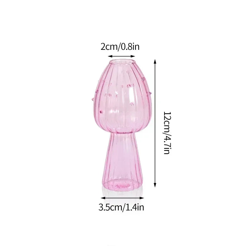 Elegant Mushroom Glass Vase for Hydroponic Plant Displays