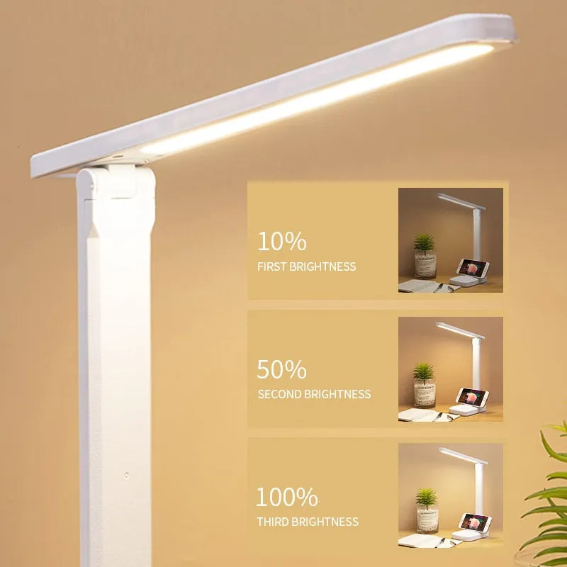 Foldable LED Desk Lamp with Touch Control and Battery