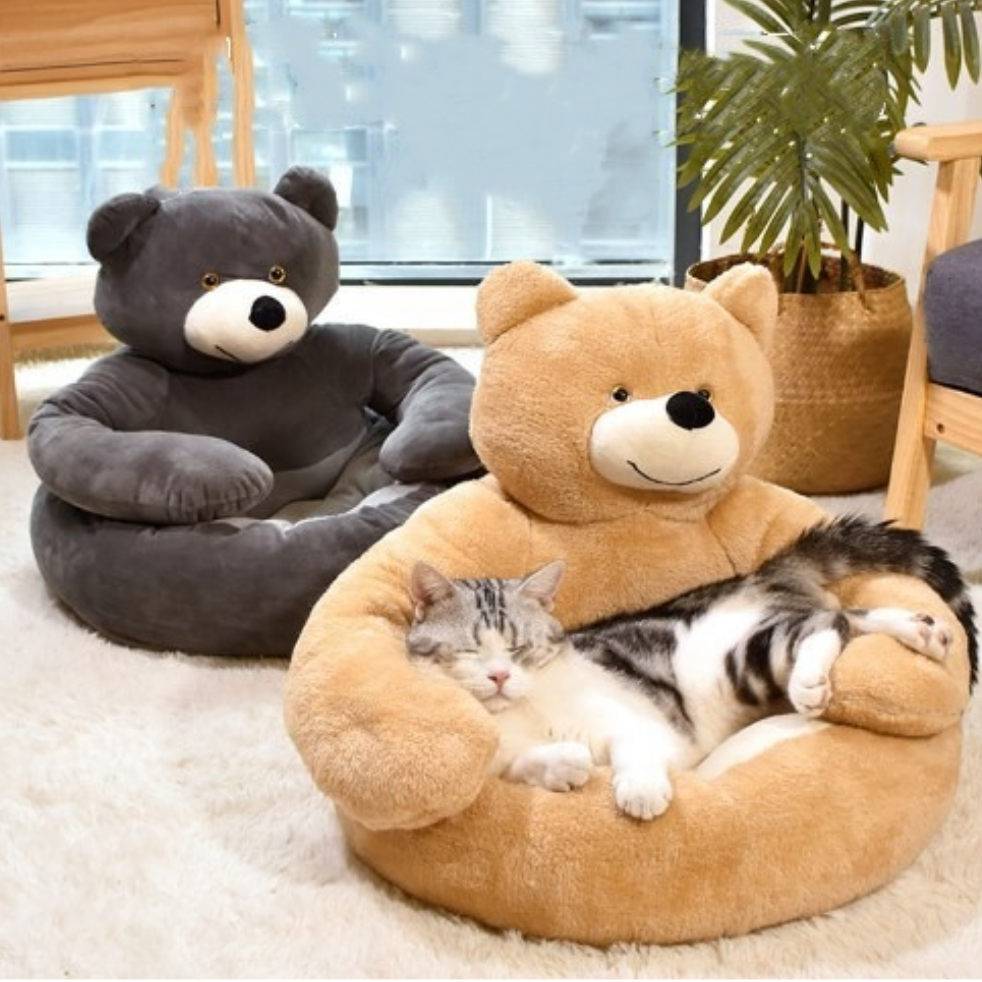 Thermal protection for your dog: Plush bed in the shape of a bear