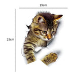 Verspielter 3D Katzen Toilette Aufkleber für Ihr Badezimmer