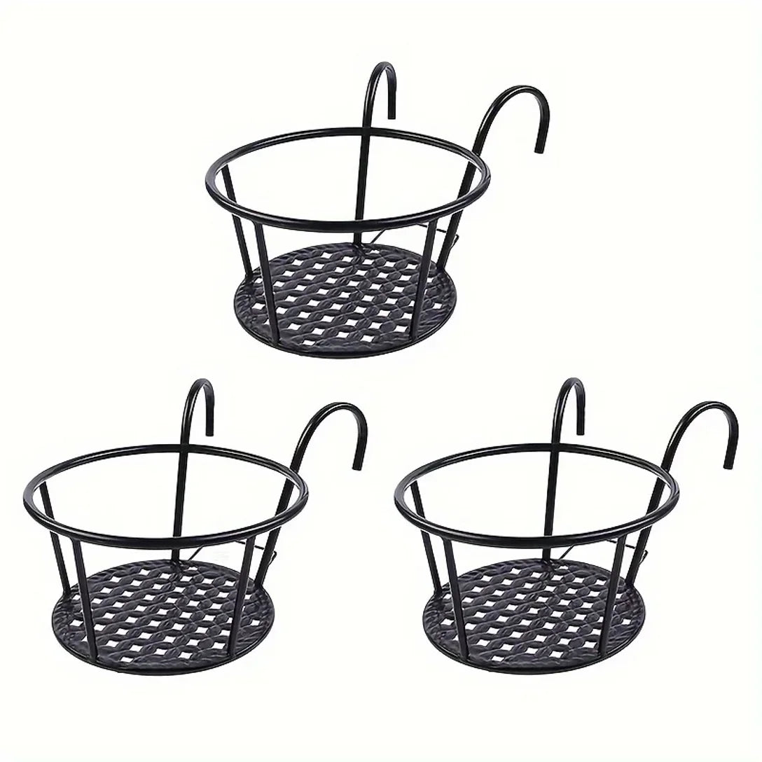 Praktische Blumentopf-Halterungen für den Balkon – 3er Set