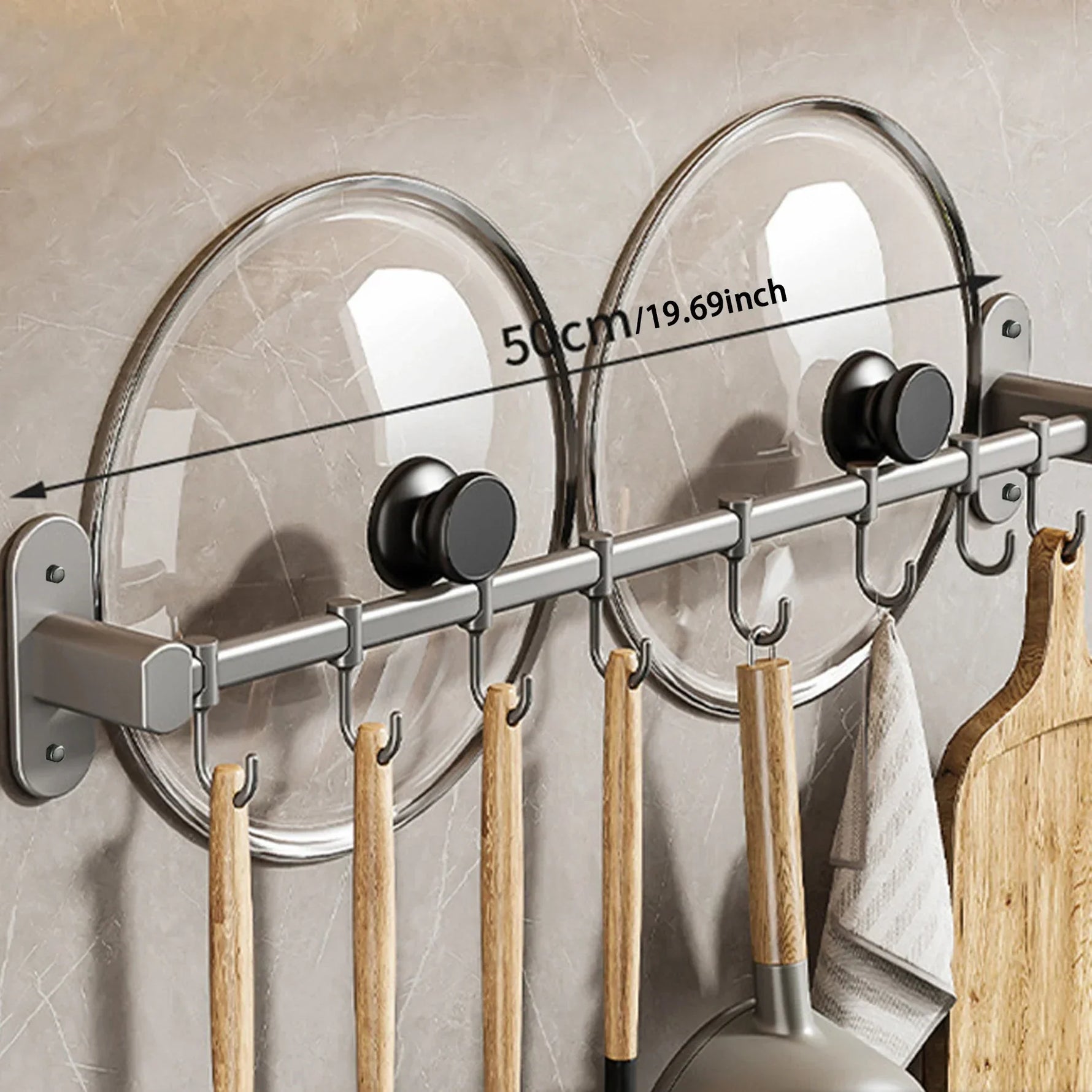 Wandregal für die Küche – Multifunktionaler Organizer für Deckel, Wender und Küchenutensilien