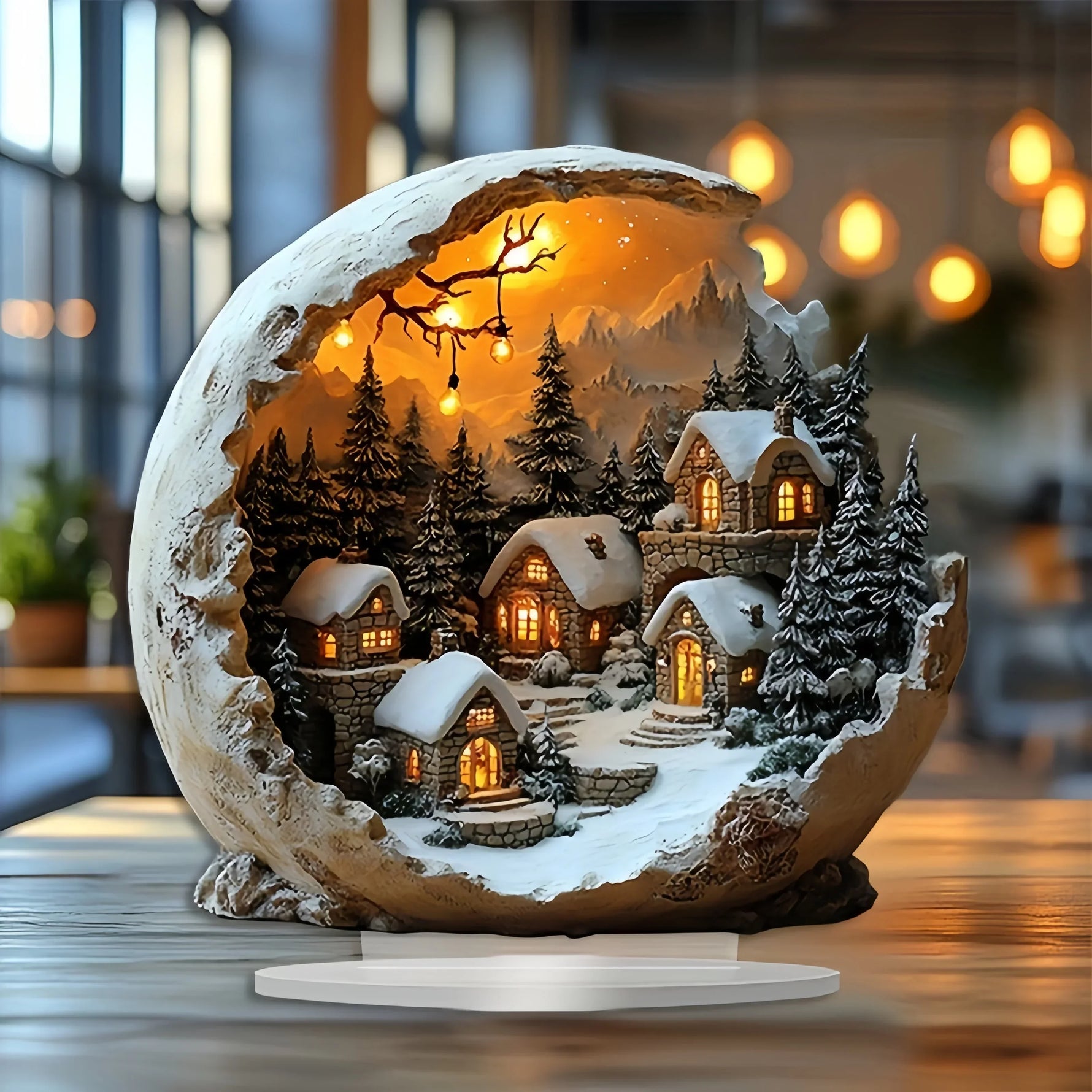 Beautiful Acrylic Christmas Figurines in Boho Style 23x20 cm