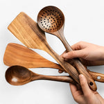 Nachhaltiges Holzbesteckset mit 10 Teilen von NaturLuxe