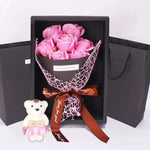Geschenkbox mit 7 Seifenrosen im Blumenstrauß-Design