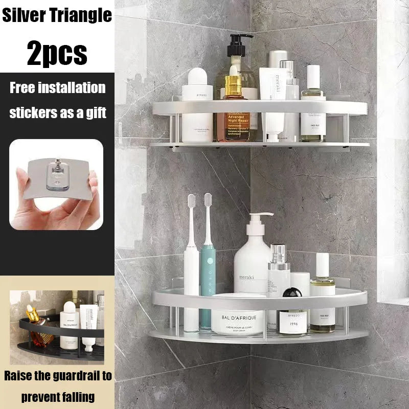 Rectangular Shower Caddy No Drilling | Rust-Proof Design for Your Bathroom