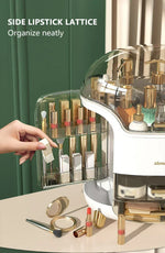 Luxuriöser transparenter Schminkorganisator mit Schiebetüren und Schubladen