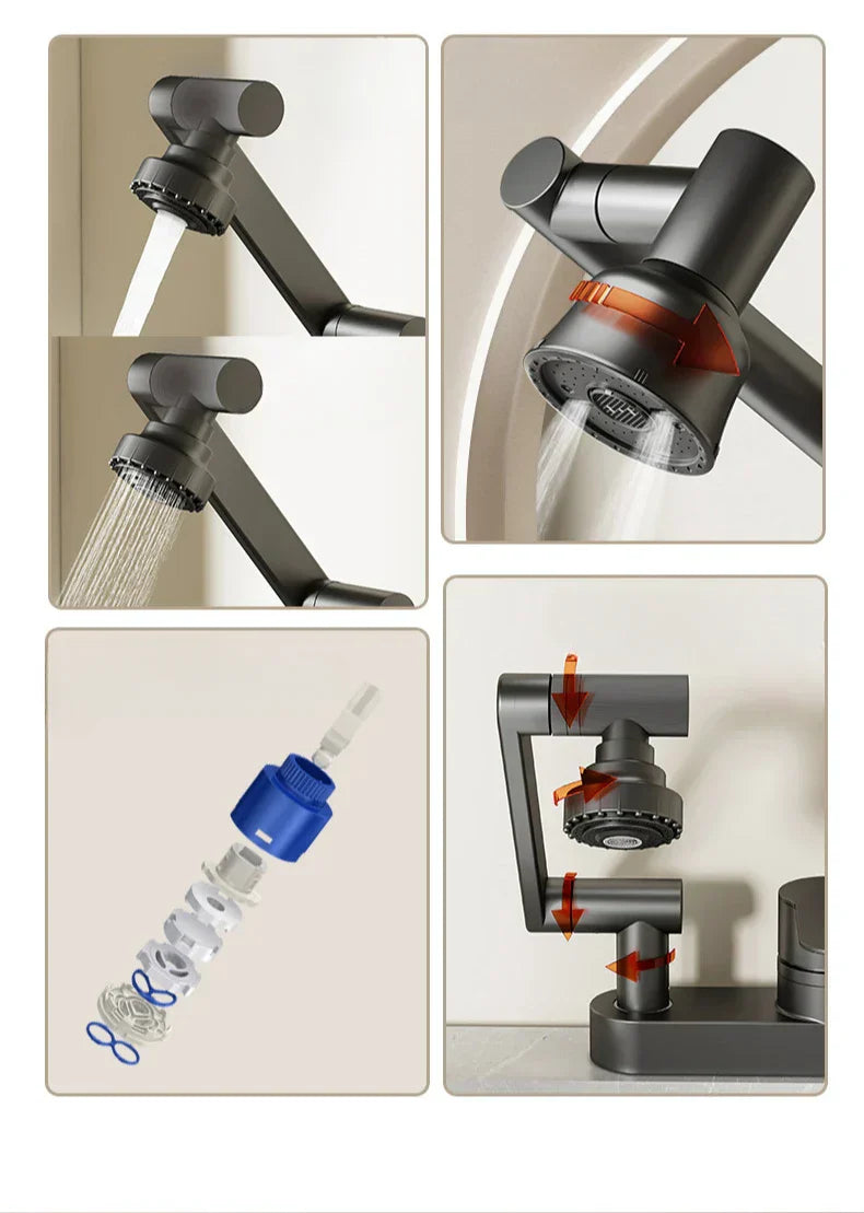 FlexiFlow 360° Waschbeckenmischer – Flexibel und stilvoll