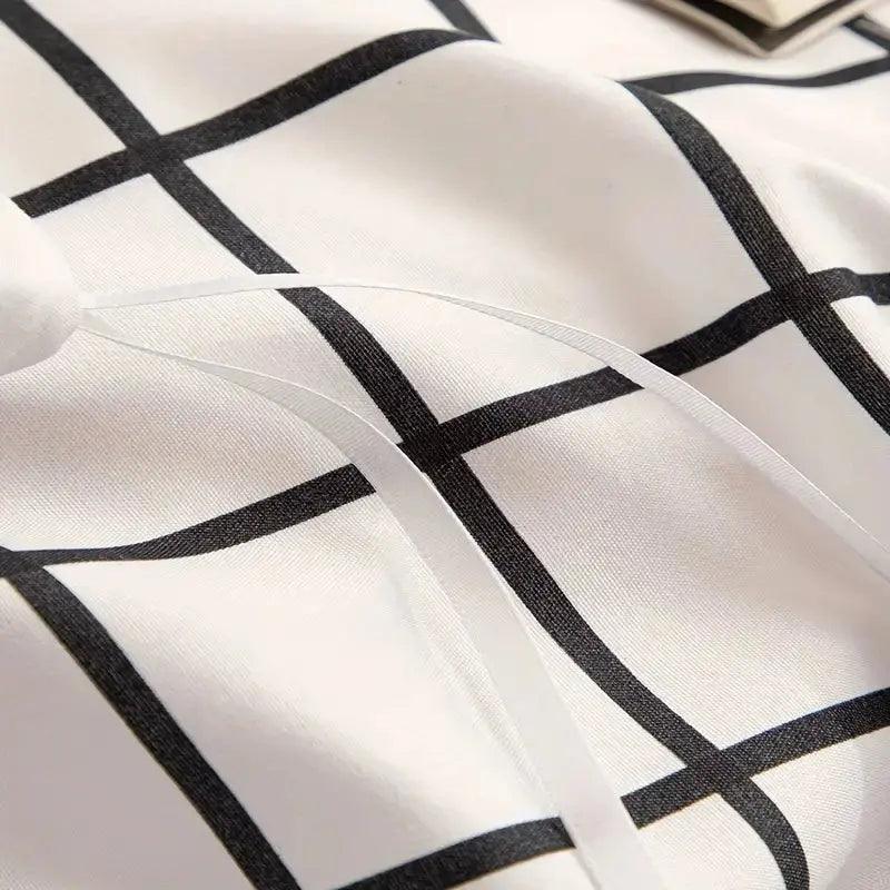 Stylish Plaid Duvet Cover Set – Breathable and Comfortable