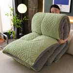 Cozy Sherpa Winter Blanket with Integrated Quilted Core