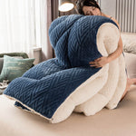 Cozy Sherpa Winter Blanket with Integrated Quilted Core