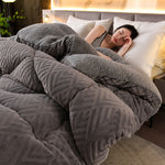 Cozy Sherpa Winter Blanket with Integrated Quilted Core