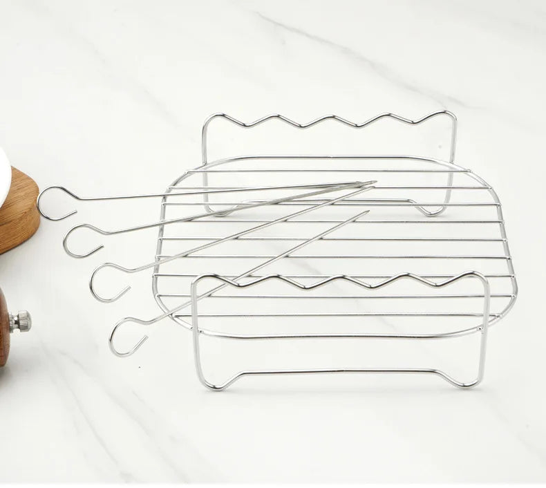GrillMaster Professional Skewer Set | Stainless Steel & Holder | For Grill and Oven