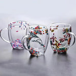 2er Set Doppelt Wandbecher mit Trockenblumen