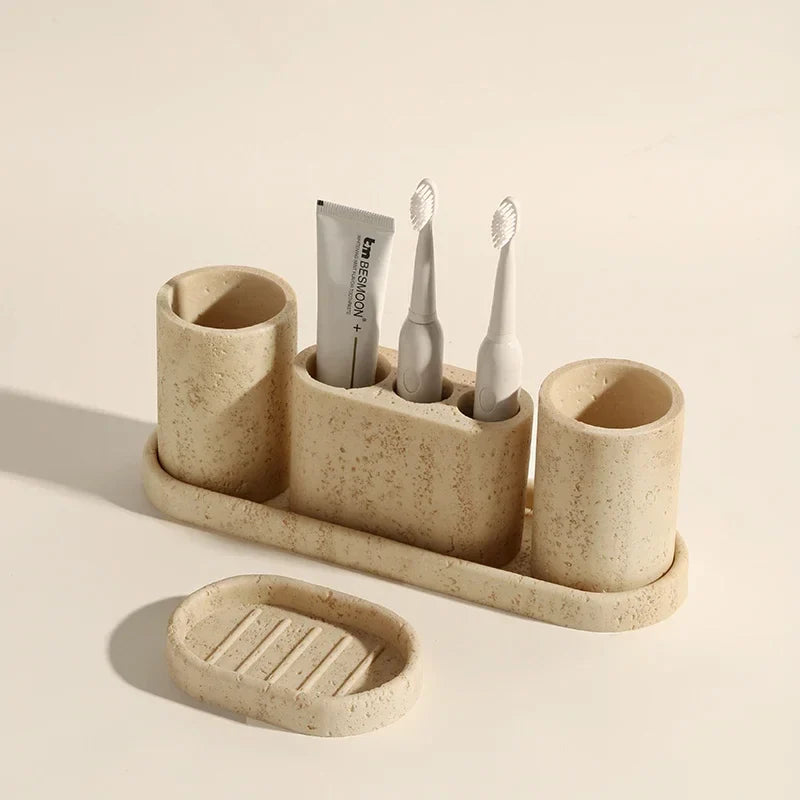 ElysiumStein Elegantes Badezimmer-Set aus Naturstein