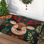 Festive Doormat for Christmas | Gingerbread & Santa Design | Non-Slip & Washable