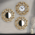 Timeless Wall Clock and Mirror Set – Elegant Design in Antique Gold