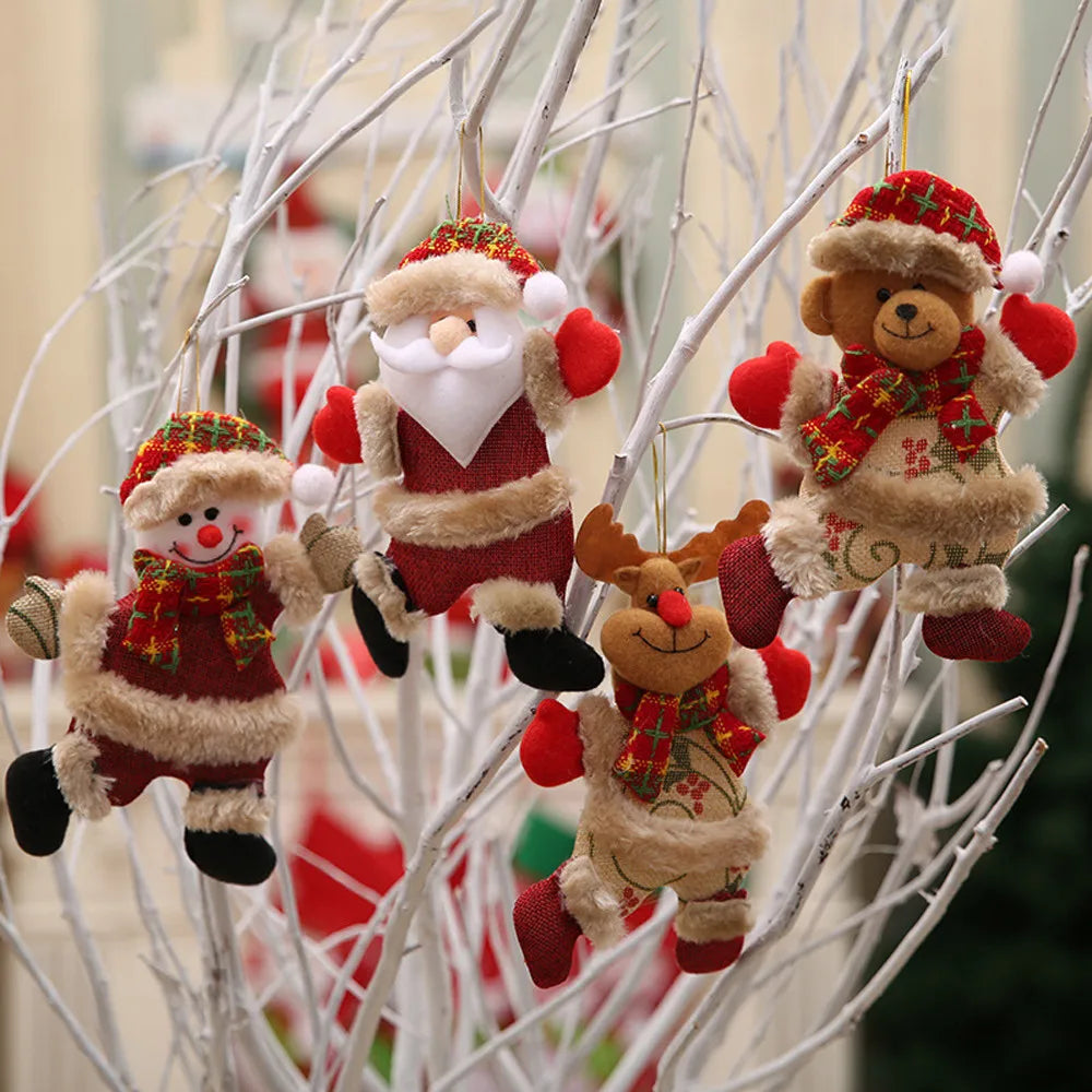 Weihnachtsbaum Schmuckset – Weihnachtsdekoration mit Weihnachtsmann, Rentier und Schneemann