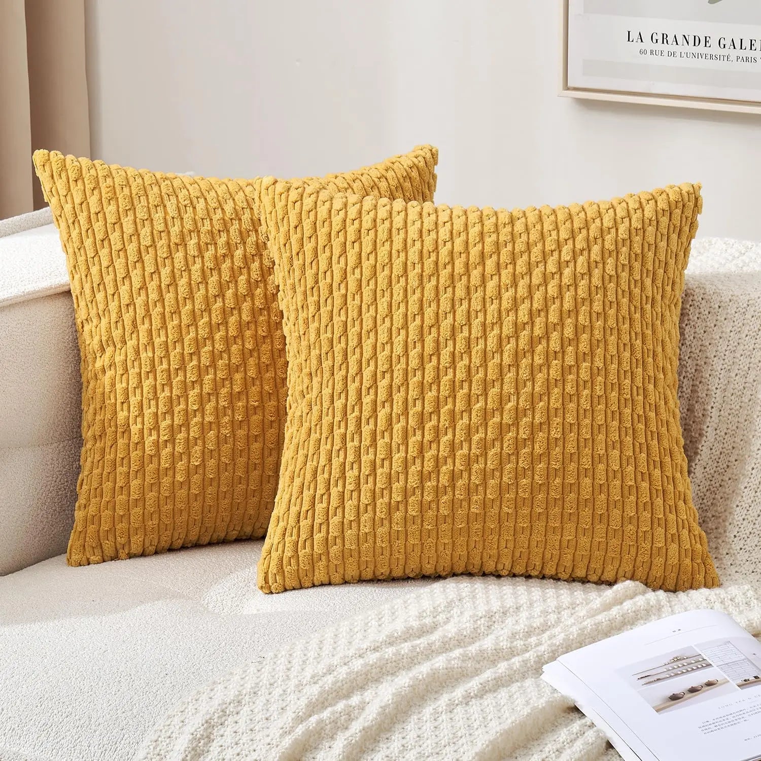 Boho Ripp-Cord-Kissenbezug – Stilvolle gestreifte Dekokissenhülle für Sofa oder Bett