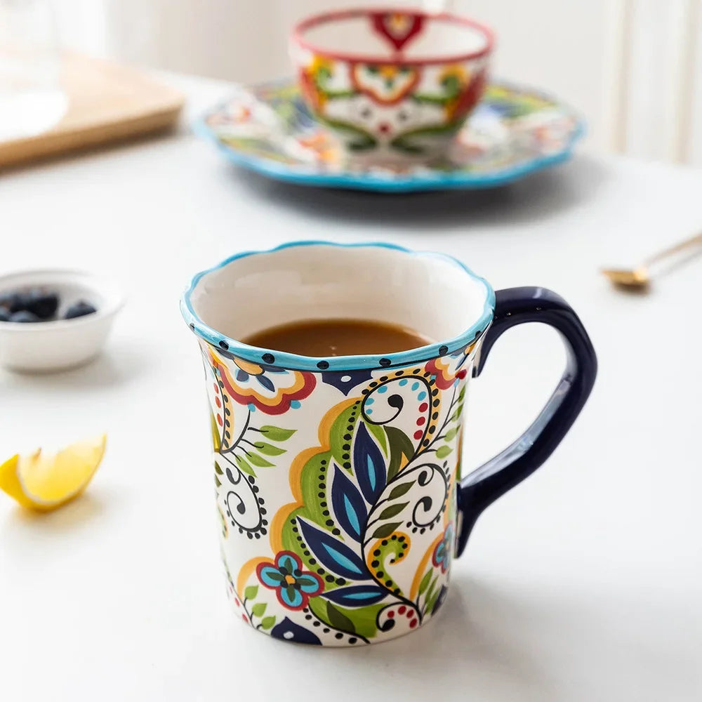 Becher mit Bohemian Blumenmuster