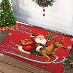 Festive Doormat for Christmas | Gingerbread & Santa Design | Non-Slip & Washable