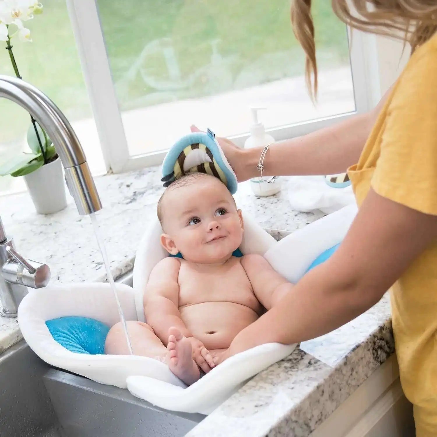 Rutschfeste Badmatte für Babys – Blumenförmige Badematte