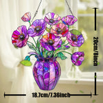 Sun Glow 2D Acrylic Flower Pot with Suncatcher for Windows