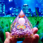 Orgonit-Pyramide mit Amethystpendel – Energie, Schutz und Dekoration
