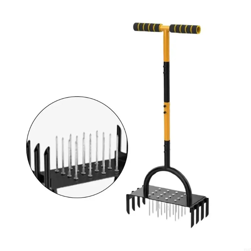 Lawn Aerator Pro | Manual Lawn Aeration with Steel Spikes | 16 Spikes & 8 Hollow Corers | For a Flourishing Garden