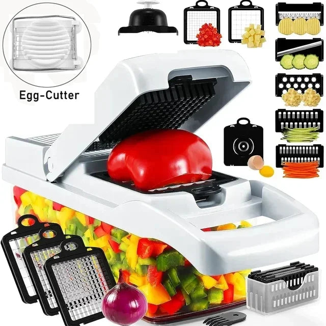 Küchenprofi | 12-in-1 Vegetable Chopper | 7 Stainless Steel Blades, Non-Slip & BPA-Free | For Versatile Vegetable Preparation