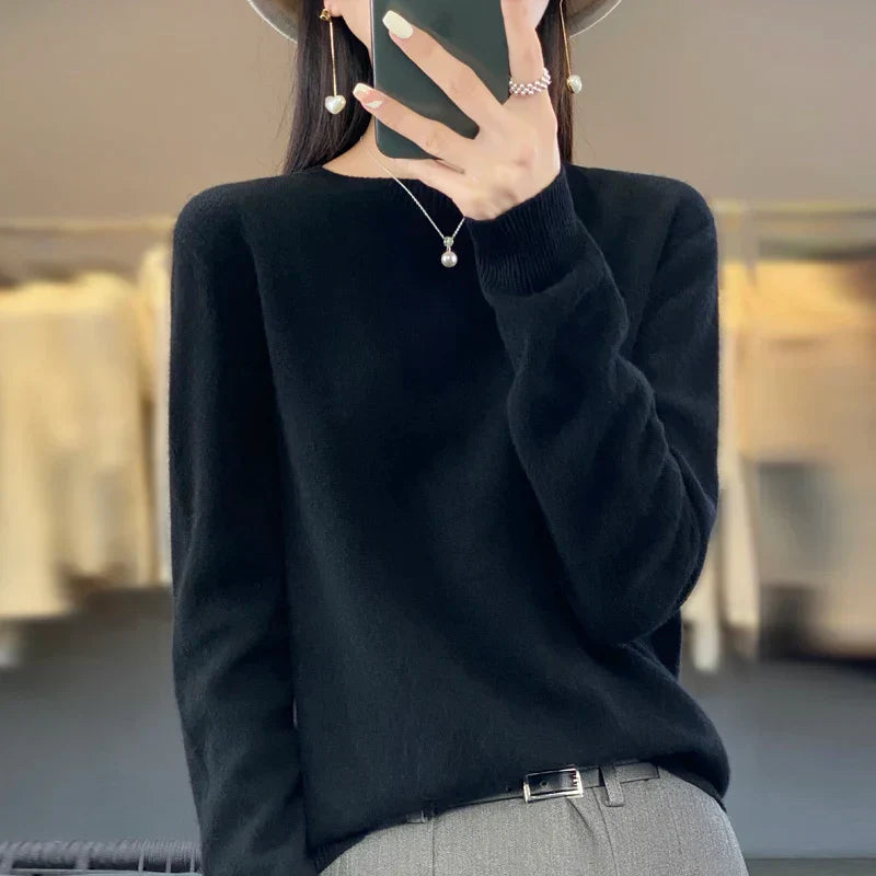 Eleganter Kaschmirpullover für Damen – Rundhals und Warm