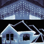 Frosted LED Curtain Lights String | 8 Creative Lighting Modes | Festive Winter Decoration 2025 | EU Plug