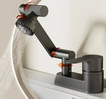 Duo-Flex Waschbeckenmischer mit 360° drehbar – Zwei-Loch-Armatur für Warm- und Kaltwasser