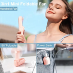 Kompakter Handventilator mit Powerbank-Funktion und LED