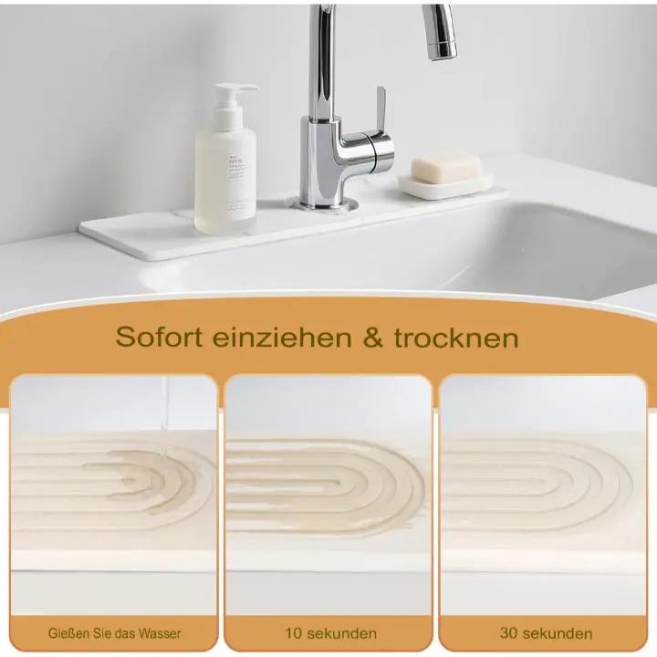 Stylische Steinmatte für Küche und Bad – Wasserabsorbierend und pflegeleicht (2-teiliges Set)