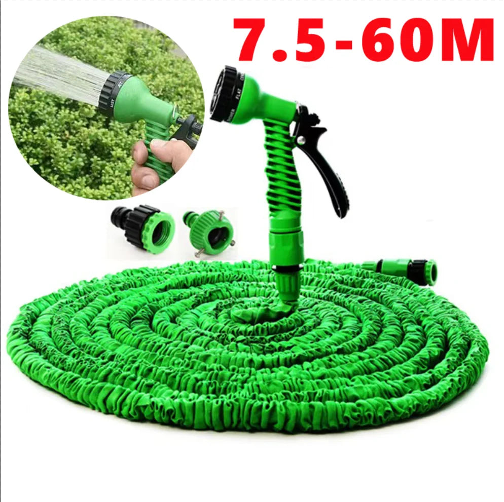 Flexibler Gartenschlauch mit 7-funktionaler Spritzpistole – Verlängert sich bis zum Dreifachen