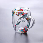 2er Set Doppelt Wandbecher mit Trockenblumen