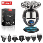 Flexible electric shaver with 7 floating heads for perfect results