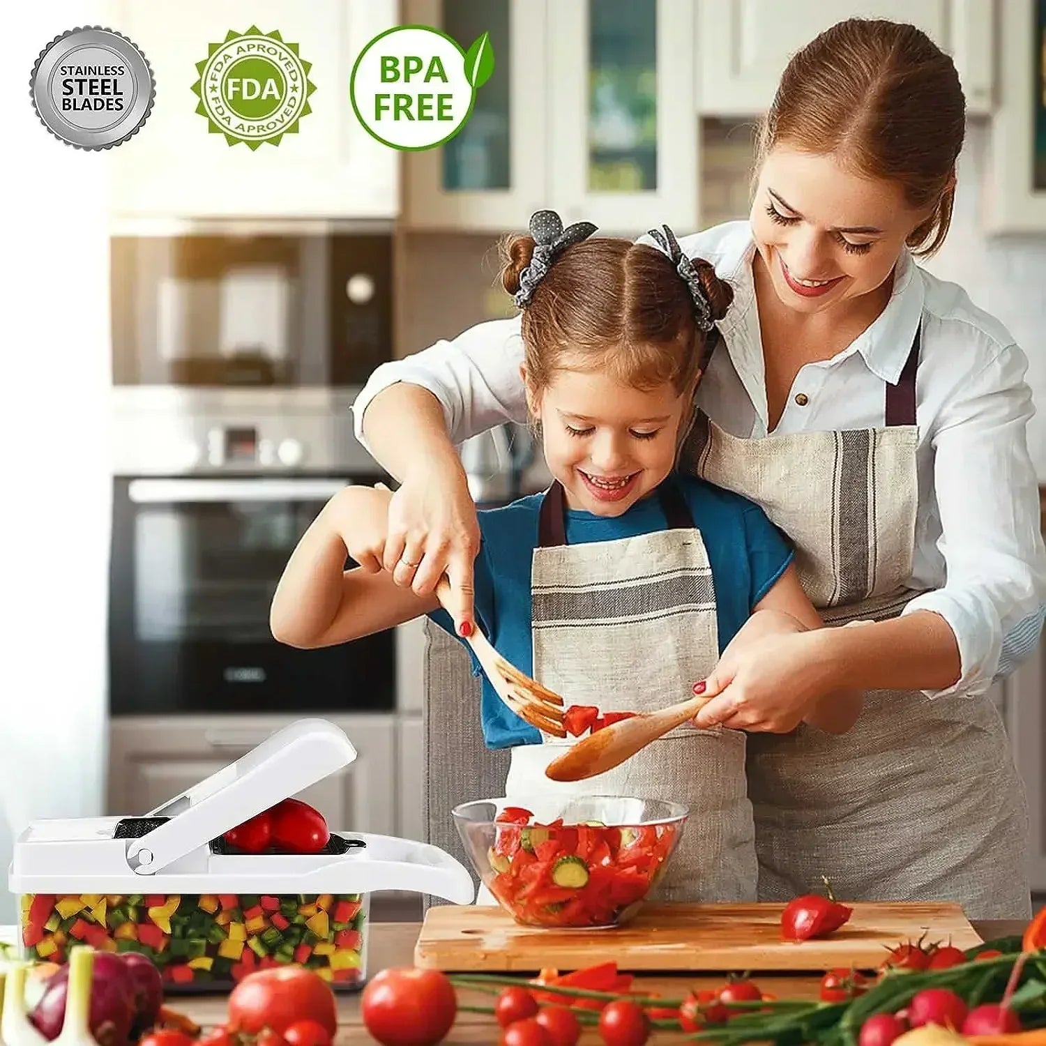 Küchenprofi | 12-in-1 Vegetable Chopper | 7 Stainless Steel Blades, Non-Slip & BPA-Free | For Versatile Vegetable Preparation