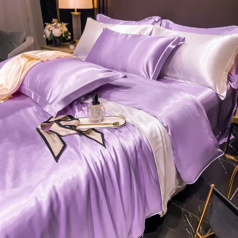 Elegant bedding set made from 100% pure silk for restful sleep