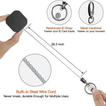 Metall Schlüsselanhänger mit ausziehbarem Karabiner und Stahlseil – Sicherheitsrolle 71,8 cm