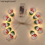 Festliche LED-Lichterkette mit Schneemann und Tannenbaum
